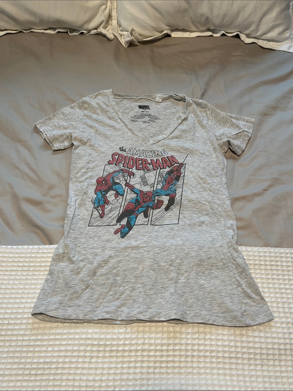 Marvel Grey Women’s Short-Sleeve Spider-Man Graphic Tee